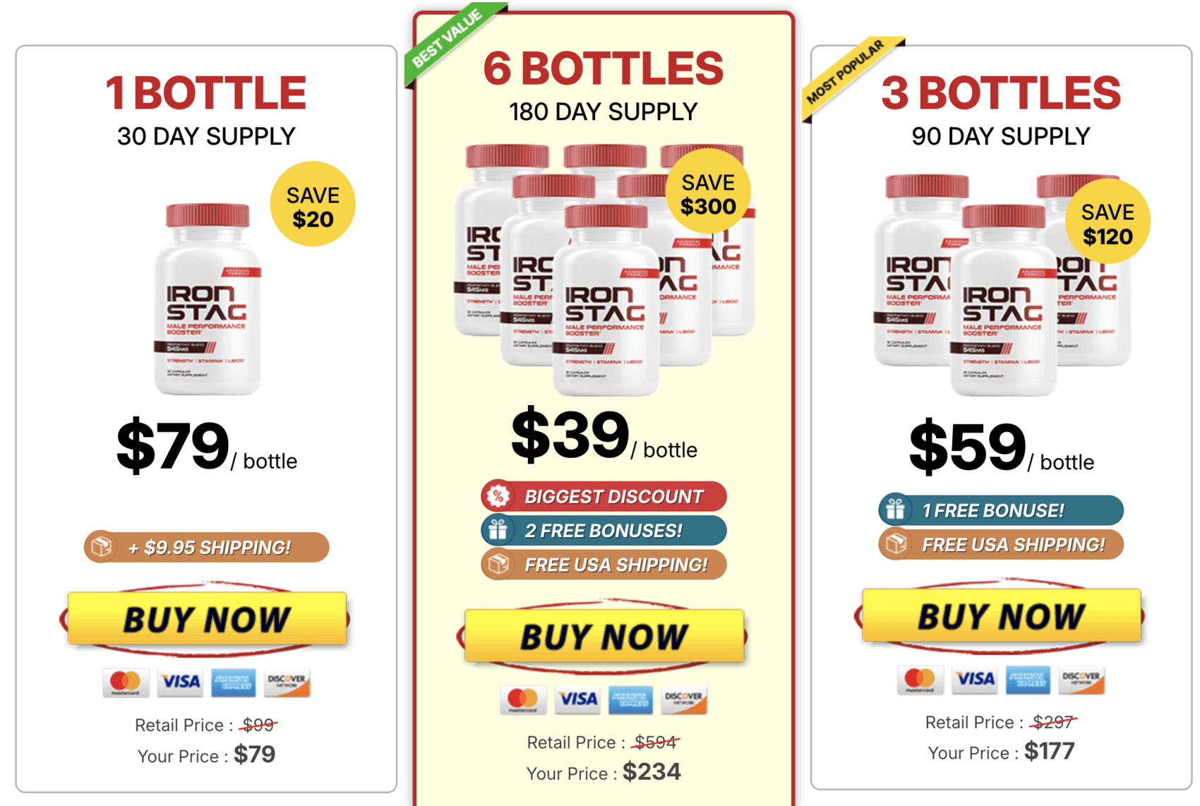 iron stag pricing list